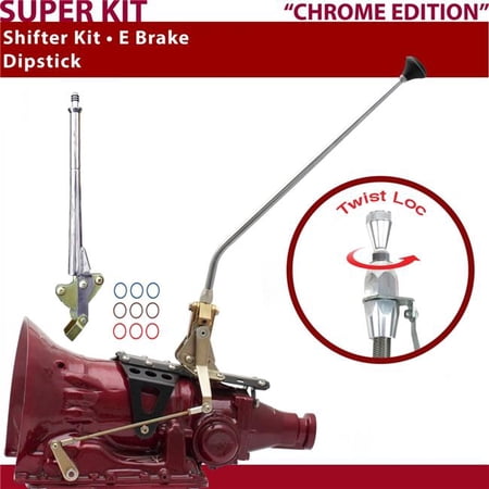 American Shifter AOD Shifter Kit Chrome 23 in. E Brake Dipstick for DC705