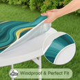 thumbnail image 5 of Teal Gold Marble Pattern Round Fitted Tablecloth with Elastic Edge,Dining Table Cover Waterproof,Outdoor Round Tablecloth for Camping,Dining,Indoor and Outdoor, 5 of 7