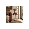 thumbnail image 3 of DecMode 19" x 26" Copper Metal Handmade Pedestal Accent Table with Hammered Design, 1-Piece, 3 of 11