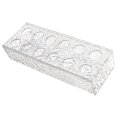 thumbnail image 4 of Jarrón de flores rectangular, maceta, jarrón de arte, jarrón largo transparente con agujeros, arreglo floral, soporte para plantas para escritorio, 30cmx10cmx6.5cm Soledad florero de acrílico, 4 of 9