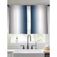 thumbnail image 3 of Gray Navy Blue Semi Sheer Window Curtains 54 Inches Long, Modern Gradient Geometric Rod Pocket Voile Silky Chiffon Curtain Light Filtering Drapes for Living Room, Kitchen, Bedroom, 52"x54", 2 Panels, 3 of 9