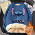 thumbnail image 1 of Sudadera de cuello redondo de Disney Stitch para adultos, sudaderas gruesas cálidas de Anime de dibujos animados, ropa de manga larga, regalo de cumpleaños lindo, Invierno, 1 of 4