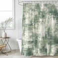 thumbnail image 6 of Sage Green Ombre Shower Curtain Set - Extra Long 72" x 96" Washable Bathtub Curtain with 12 Hooks, Gradient Abstract Art Vintage Grey Waterproof Fabric Shower Curtains for Bathroom/Bathtub Décor, 6 of 6
