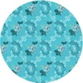 thumbnail image 1 of Ahgly Company Machine Washable Indoor Round Transitional Dark Turquoise Green Area Rugs, 3' Round, 1 of 7