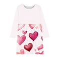 thumbnail image 3 of FamilyThread Girls Dress Fashion Long Sleeve Heart Print Toddler Little Big Girl Unicorn Mermaid Casual A Line Dresses For 4-14Y, 3 of 4