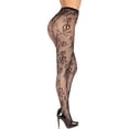 thumbnail image 3 of Dreamgirl Novelty Black Skull Net Fishnet Pantyhose with Skull Pattern, 3 of 5