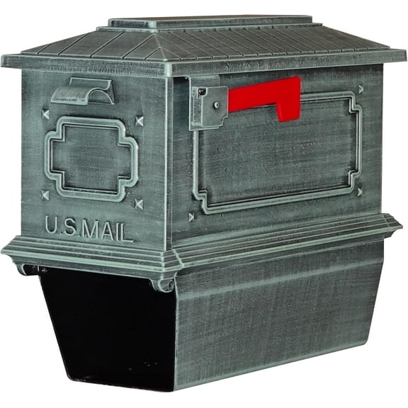 Special Lite Products Verde Green Kingston curbside mailbox with newspaper tube