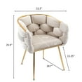 thumbnail image 2 of DreamBuck Luxury Modern Simple Leisure Velvet Single Sofa Chair Bedroom Lazy Person Household Dresser Stool Manicure Table Back Chair Beige Set Of 2, 2 of 7