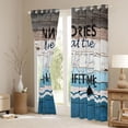 thumbnail image 3 of Homewish Lake House Curtains Pack of 2 (42x84 Each) for Kids Children Teens,Retro Rustic Cottage Curtains Blackout,Blue Grey Brown Bedroom Curtains,Ultra Soft Home Decor, 3 of 6