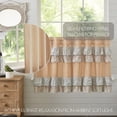 thumbnail image 4 of VHC Brands Kaila Country Cottage Ruffled Gold Ticking Stripe Curtain Tier Set 36Lx36W, 4 of 5