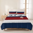 thumbnail image 3 of Queen Quilt Set 90''x96'', Red Navy Blue Stripe Lightweight Bedspread Coverlet Set with 2 Pillow Shams, Retro Farmhouse Striped Vintage Breathable All Season Quilt Bedding for Bedroom/Guest Room, 3 of 9