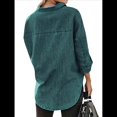 thumbnail image 3 of Camisas de Mujer con Botones y Cuello en V, Camisa Informal Holgada Verde Oscuro L, 3 of 9