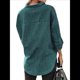 thumbnail image 3 of Camisas de Mujer con Botones y Cuello en V, Camisa Informal Holgada Verde Oscuro XXL, 3 of 9