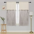 thumbnail image 4 of Alishomtll Farmhouse Brown Stripes Rustic Rod Pocket Light Filtering Curtains, 52" x 63" (2 Panels), 4 of 8