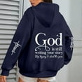 thumbnail image 2 of Bibifish Womens Drawstring Hoodies With Back Graphic Long Sleeve Hoodies Pocket Oversized Fit Casual Inspirational Based Pullover Tops, 2 of 6