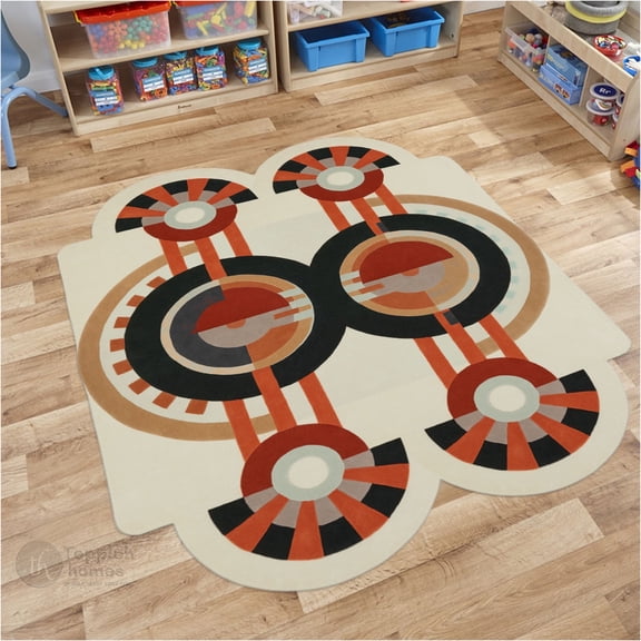 Teppich Homes Wool Rug 5x7 - Handmade Tufted Carpet in Cream Color for Living Room and Bedroom - Soft Area Rug