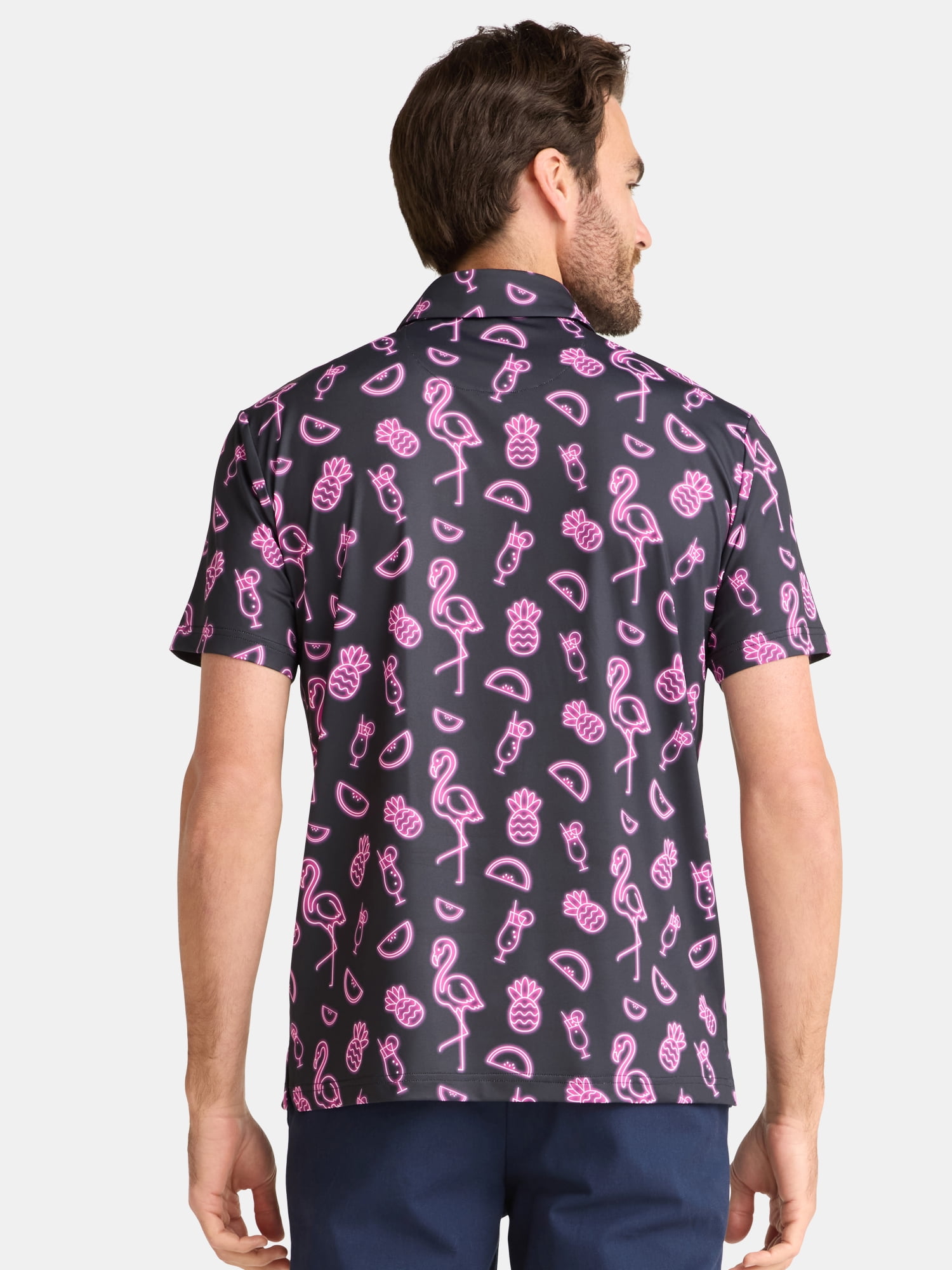 Birdie Bound Men's Novelty Print Golf Polo Shirt, Sizes S-3XL