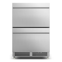 TITTLA 150 Can Under Counter Drawer Fridge 24 Inch,Built-in Beverage Refrigerator for Home and Commercial Use, Stainless Steel Door, Fast Cooling, Low Noise,Silver
