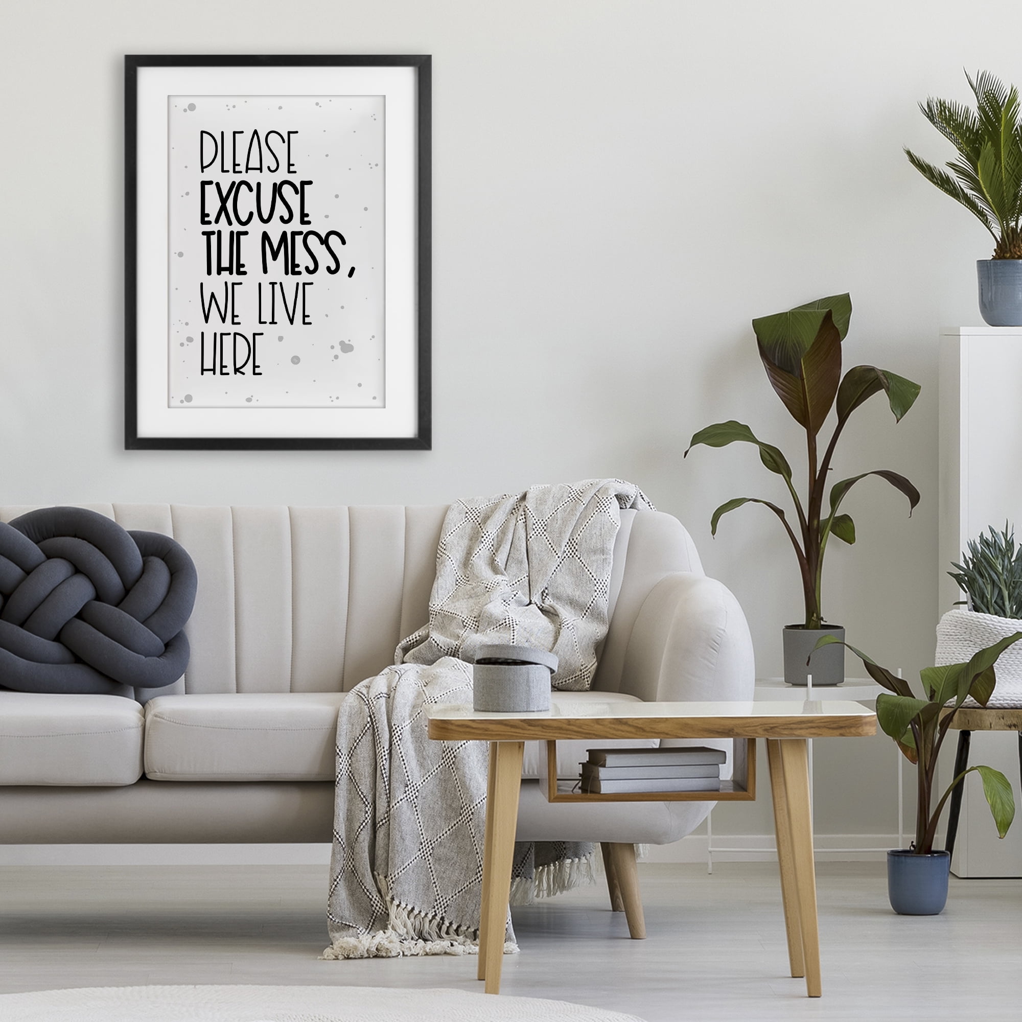 Stupell Industries Excuse the Mess Bold Black Framed Print Under Glass, design by Martina Pavlova