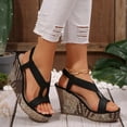 thumbnail image 6 of Viluyesy Womens Wedge Sandals, Wide Width Ankle Strap Open Toe Summer Casual Shoes Black, 6 of 9