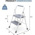 thumbnail image 7 of UniVerse Step Ladder, 2 Step Stool Foldable with Anti-Slip Pedal & Comfortable Handrail, 800lbs Capacity Sturdy Steel Ladder, Portable Heavy Duty Step Stool for Kitchen, Garage & Outdoor Use, Grey, 7 of 7