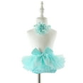 thumbnail image 2 of Xfvqtps Infant Baby Girls Bowknot Ruffle Yarn Skirt Bloomer Diaper Covers and Headband Set Newborn Photo Prop Outfits Light Blue, 2 of 5