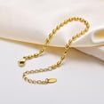 thumbnail image 4 of 2mm 3mm 5mm Width Stainless Steel Oval Shape Bean Beads Style Chain Bracelet, 4 of 11