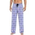 thumbnail image 4 of Fewfanhot Men's Casual Plaid Pajama Pants - Vintage Style Sleepwear Loose Leisure Sports Elastic Straight Trousers with Pockets, 4 of 6