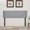 thumbnail image 4 of VECELO Queen Size Adjustable Height Upholstered Headboard, Modern Wingback Headboard with Double Nailhead Trimming and Button Tufting for Bedroom, Light Gray, 4 of 7