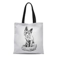 thumbnail image 1 of JSDART Canvas Tote Bag Abstract Fox in Vegetable Ivy Tattoo Tree Beautiful Reusable Shoulder Grocery Shopping Bags Handbag, 1 of 1