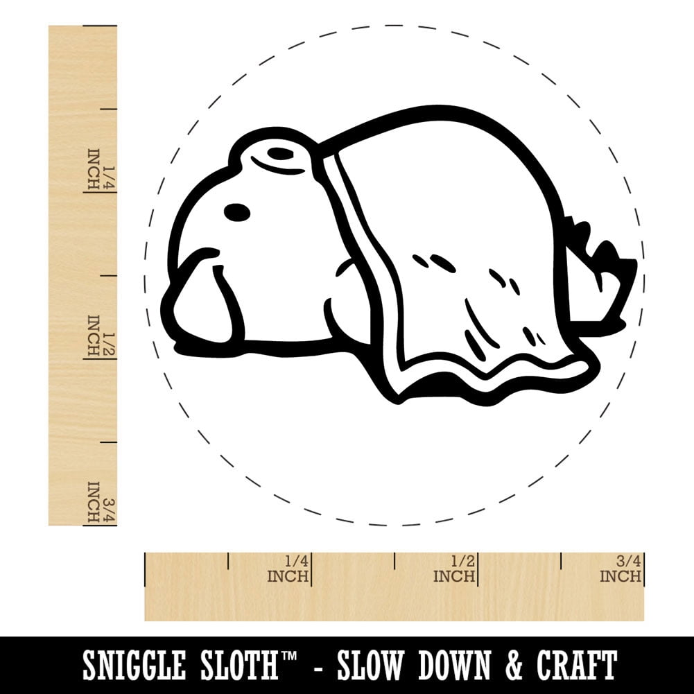 Laying Pig in a Blanket Port Funny Pork Self-Inking Rubber Stamp for Stamping Ink Stamper Crafting Planners - 3/4 Inch Small - Blue Ink
