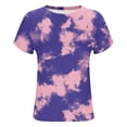 thumbnail image 5 of Cleaning Women Tie Dye Printed Tops Cap Sleeve Tee Shirts Round Neck Short Sleeve Shirt Loose Fit Tunic Blouses Dressy Flowy T-Shirts Going Out Vacation Party Clothes Summer Costume, 5 of 6
