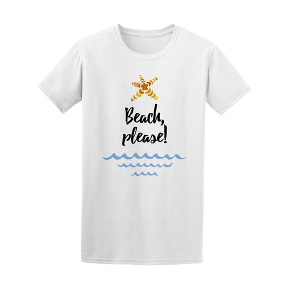 Beach Please Watercolor Design T-Shirt Men -Image by Shutterstock, Male x-Large
