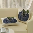 thumbnail image 4 of Fall Pillow Covers 18x18 Set of 2 Dark Blue Pumpkin Leaves Fall Decor Pillowcase Autumn Harvest Thanksgiving Decorative Outdoor Throw Pillow Covers Linen Farmhouse Cushion Case for Couch Home, 4 of 6