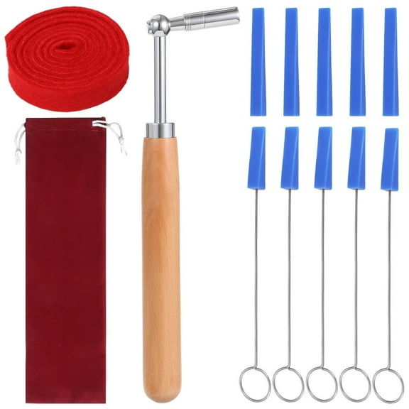 12 PCS Piano Tuning Kit, Professional Tuner Set, Universal Piano Tuning Tools Kit Set with Tuning Wrench Long Mute Felt Rubber Mutes for Tuning Beginner