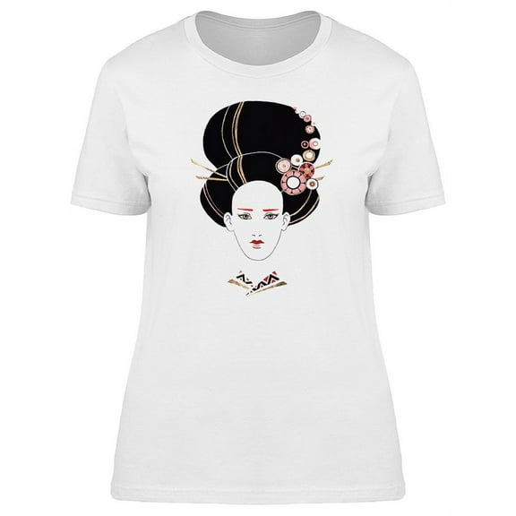 Japanese Girl With Ornate Hair T-Shirt Women -Image by Shutterstock, Female Large