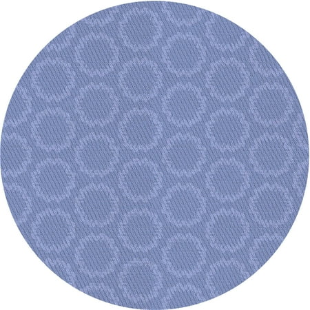

Ahgly Company Indoor Round Patterned Denim Blue Area Rugs 4 Round