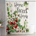 thumbnail image 2 of Shower Curtains for Bathroom-72"x78",Rustic Farmhouse Strawberry Flower Waterproof Bath Curtain Grommet Shower Curtain Set with Hooks,Summer Pastoral Fruit Floral Washable Bath Accessories, 2 of 7
