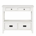 thumbnail image 4 of Pine Wood Console Table with 4 Drawers & 1 Storage Shelf, Entry Sofa Table for Entryway Living Room Bedroom Hallway Kitchen Antique White, 4 of 7