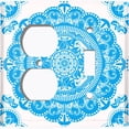 thumbnail image 4 of Metal Light Switch Plate Cover Mandala Blue White Flower Tile Pattern MDL067, 4 of 13