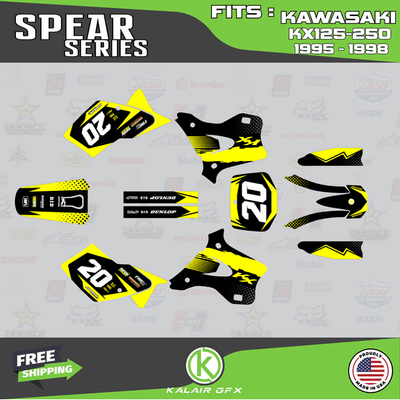 Kalair GFX Graphics Kit for Kawasaki KX125 (1995-1998) Spear Series