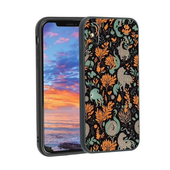 Gothic-dark-Fantasy-Forest-Woodland-plant-2 Phone Case, Degined for iPhone X Case Men Women, Flexible Silicone Shockproof Case for iPhone X
