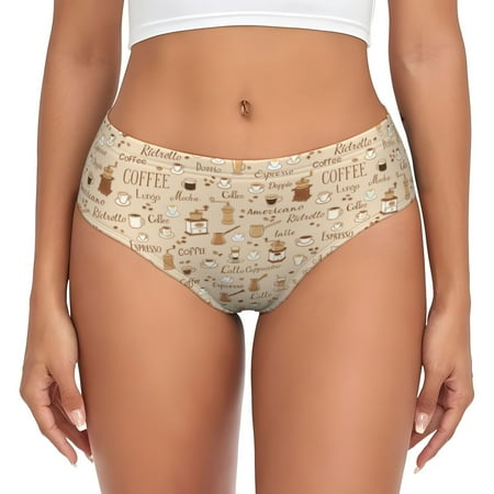Womens Underwear - Coffee Time No Show Seamless Underwear for Women  Soft Comfort Stretch Women s Panties  Hipster Ladies Panties Bikini Underwear Briefs