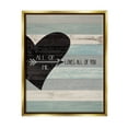 thumbnail image 3 of Stupell Industries All of Me Loves All Of You Distressed Heart Metallic Gold Framed Floating Canvas Wall Art, 24x30, by Jo Moulton, 3 of 5