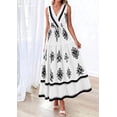 thumbnail image 5 of PRETTYGARDEN Womens Floral Maxi Dress Sleeveless Vneck Belt Ruffle Long Dresses Boho Summer Beach Vacation Clothes, 5 of 10