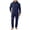 Blue, variant on Men's Hooded Coverall Work Jumpsuit Full-Zip Elastic Waist Utility Overalls with Pockets Breathable Protective Uniform