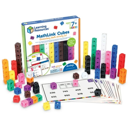 UPC: 0765023042993 | Learning Resources MathLink Cubes Elementary Math Activity Set – 115 Pieces Boys and Girls Ages 7+ Math Toys STEM