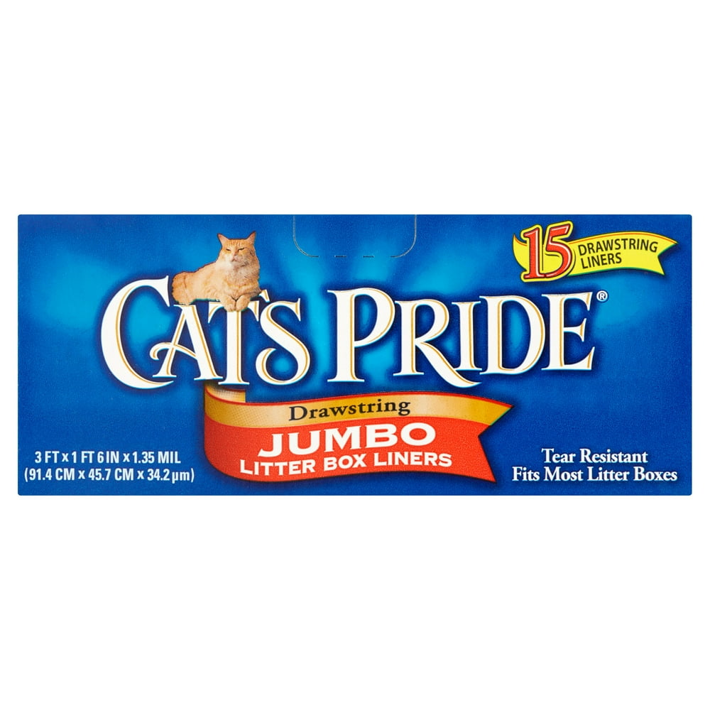 Cat's Pride, Cat Litter Box Liners With Drawstring, Jumbo, 15 Count
