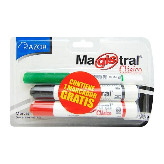 Marcador Magistral Azor para pizarrón  2 pzas + 1 pza gratis