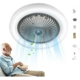 thumbnail image 2 of 2024 New E27 Socket Fan Light, Socket Fan Ceiling Fan with Light, Screw in Ceiling Fan in Light Socket, Modern LED Light Bulb Fan with Remote, Electric Low Profile Quiet Ceiling Fan, 10.2inch Gray, 2 of 5